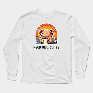 Cute Axolotl Coffee Lover Gifts Long Sleeve T-Shirt